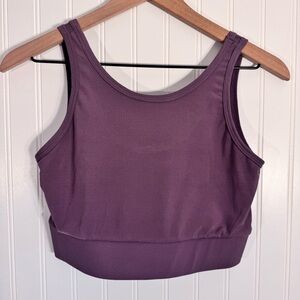 LA + Image Purple Ribbed Activewear Cropped Top Women’s  Size Medium